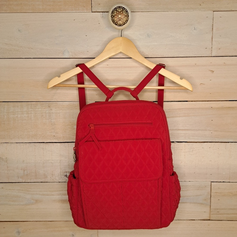 Cottagecore Disney Aesthetic Quilted Red Vera Bradley Mini Travel Backpack Purse